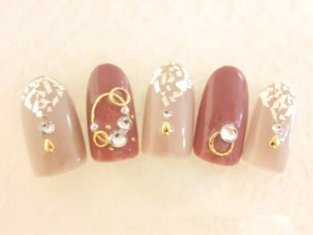 ネイルサロン ロゼオ(Nail salon Roseo)/■渋谷>9990円/ビジューネイル