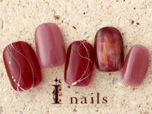 アイネイルズ 町田店(I nails)/もやもやシアーレッド8480円