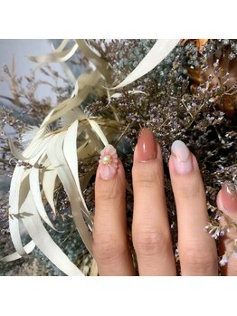 ぷっくりフラワーネイル