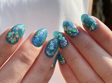 ネイルアルケー(Nail ARCHE)/海色キラキラネイル