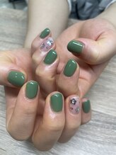 エーナイン イオン一関店/春っぽグリーンカラーネイル