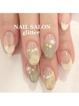 ネイルサロン グリッター(NAIL SALON glitter)/大人タイダイネイル6300円