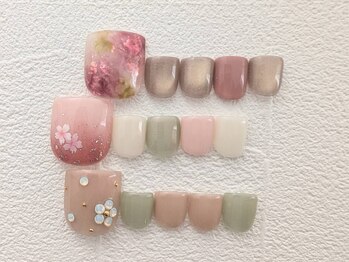 シキ 湘南台店(shiki)/春のFOOTネイル ¥6800