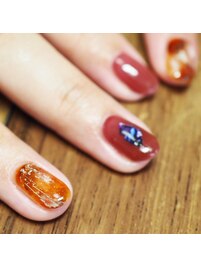 ニュアンべっ甲ネイル