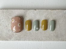 カラ ネイル 中津店(calla nail)/囲みミラー×お花