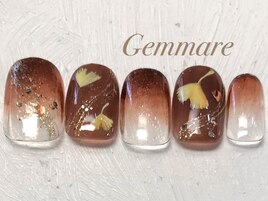 秋の紅葉イチョウネイル
