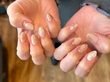 ラピス(Lapis)/お花ネイル/ミラー/ベージュ/春