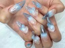 トレンド水色クリアロング