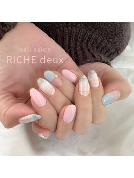 リッシュ ドゥ(RICHE deux)/チェック柄ネイル