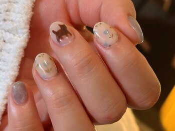 ガレージネイル(GARAGE NAIL)/くすみチューリップネイル