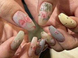 春ネイル/お花ネイル