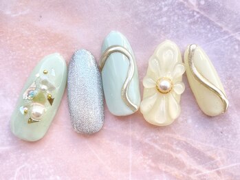 ネイル サロン ターラ 吉祥寺(nail salon Tara)/ぷっくりパステルフラワー