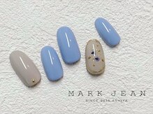 マークジーン 姫路(MARK JEAN)/ブルー　押し花　ネイル