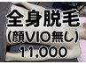 岡山最安値【メンズ脱毛】全身脱毛（顔VIOなし）　11000