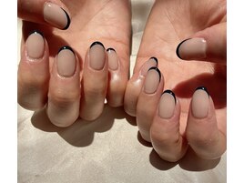 ネイビー細フレンチ
