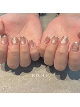 リッシュ(RICHE)/ピンクマグ×ミラーネイル