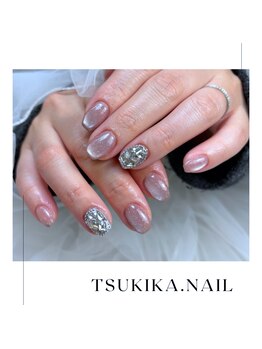 ツキカドットネイル(TSUKIKA.NAIL)/水光フラッシュ×埋め尽くし