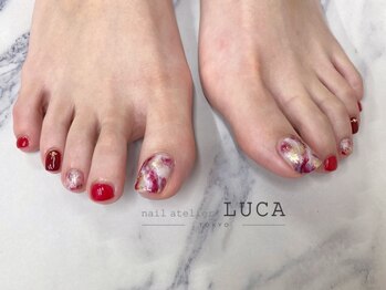 ネイルアトリエルカ(nail atelier LUCA)/W-363 ボルドー大理石フット
