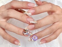ネイルアンドアイラッシュ シシュ なんば本店(nail&eyelash SyiSyu)/サマーツィードフレンチ