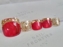 ネイルフロンティア 吉祥寺(NAIL FRONTIER)/E赤マグガラスフレンチ8980円～