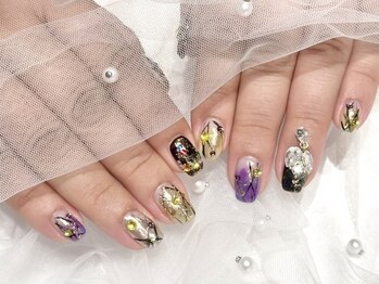 ネイルクイック 大宮西口店/Yellow×Purple×Black☆