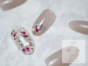 オトナネイル(otona nail)/キラキララメの押し花ネイル
