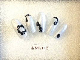 黒ミャクネイル　手描き