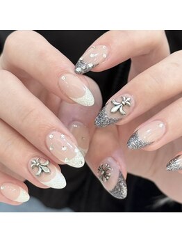 エーナイン イオンモール盛岡南店/*白黒フレンチネイル*