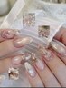 【秋季限定】油絵風ニュアンスネイル 4本アート 4800円