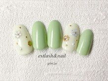 エストラッシュアンドネイル 銀座店(est lash&nail)/ストーンフラワーネイル　