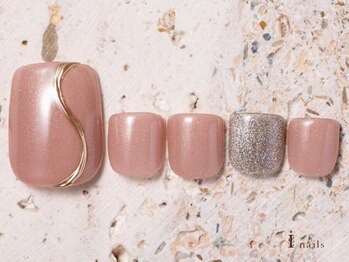 アイネイルズ 吉祥寺店(I nails)/上品ピンクラメフット