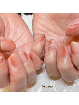 アールローズ(R-rose)/桃ネイル