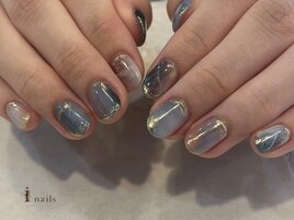 ブルー海ニュアンスネイル