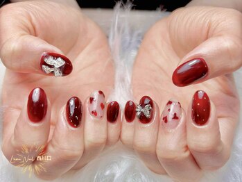バレンタインネイル