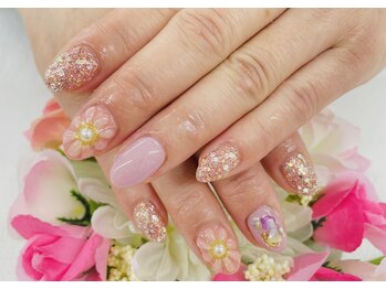 ディーネイル 四条烏丸(D-nail)/坂口/ぷっくりお花