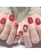 ネイルサロン マハロ 横浜四季の森フォレオ店(Nail Salon Mahalo)/ニュアンスお花＆Vカット