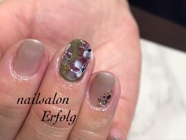 和柄のフラワーネイル/初回¥8500