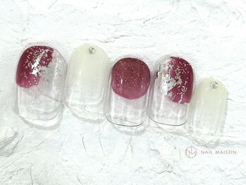 ネイルメゾン 池袋店(NAIL MAISON)/塗りかけボルドーネイル¥8050
