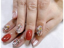 定額ネイル/オフ込み/クリスマスネイル/マグネットネイル/