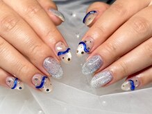 ハズグラスネイル(Haze Grass nail)/ドットネイル