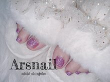 アルスネイル(Ars nail)/ピンクラメフットネイル