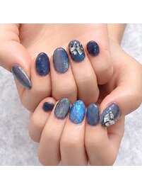 深海ブルー★ワンホンネイル
