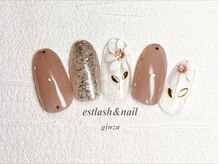 エストラッシュアンドネイル 銀座店(est lash&nail)/ホワイトフラワーネイル　