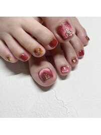 autumn foot design♪ ¥9000