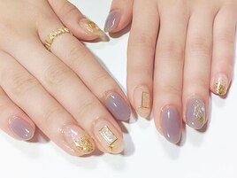 パープルデザインネイル