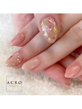 アクロネイル アンド アイ(ACRO NAIL&EYE)/ピンクシェルネイル