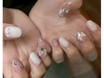 ネイルアンドアイラッシュスタジオ シュシュ(chouchou)/ショートネイル・リボンパーツ