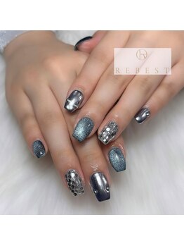 リーベスト 心斎橋店(REBEST)/マグネット&ミラーネイル