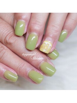 たゆ ネイル(たゆnail)/パラジェルぷっくりレモンネイル