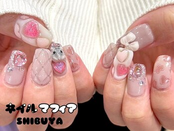 ネイルマフィア 渋谷(NAIL MAFIA)/動物3D/ぷっくりネイル/ハート